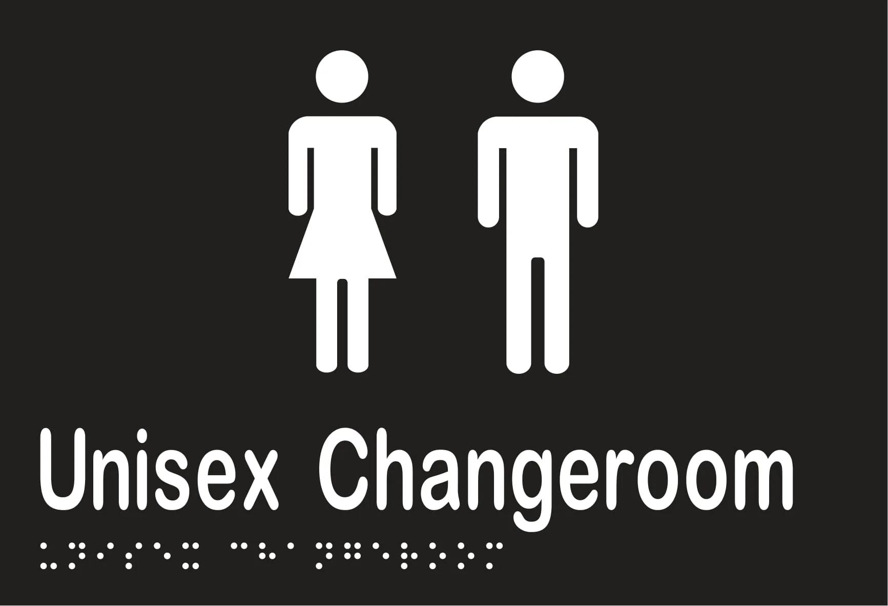 Unisex Changeroom Braille 220mmW x 150mmH - Image 2