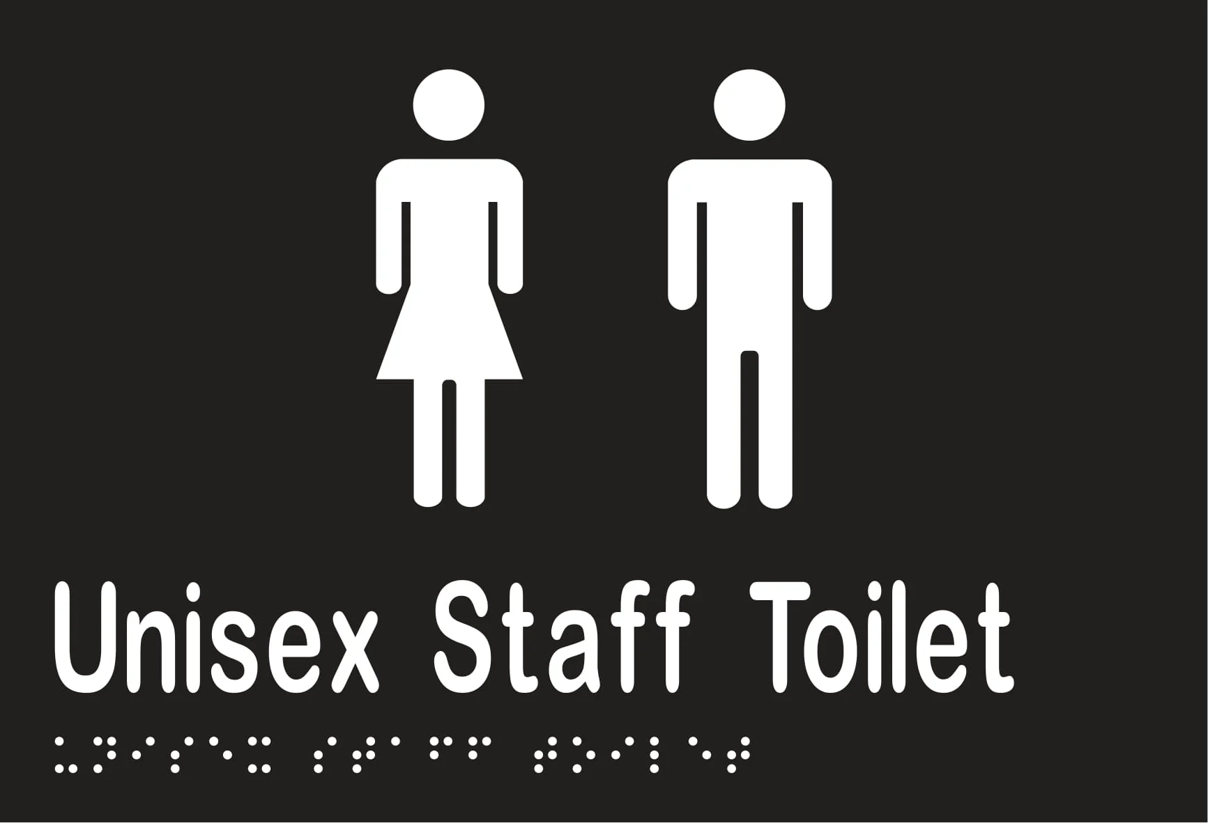 Unisex Staff Toilet Braille 220mmW x 150mmH - Image 3