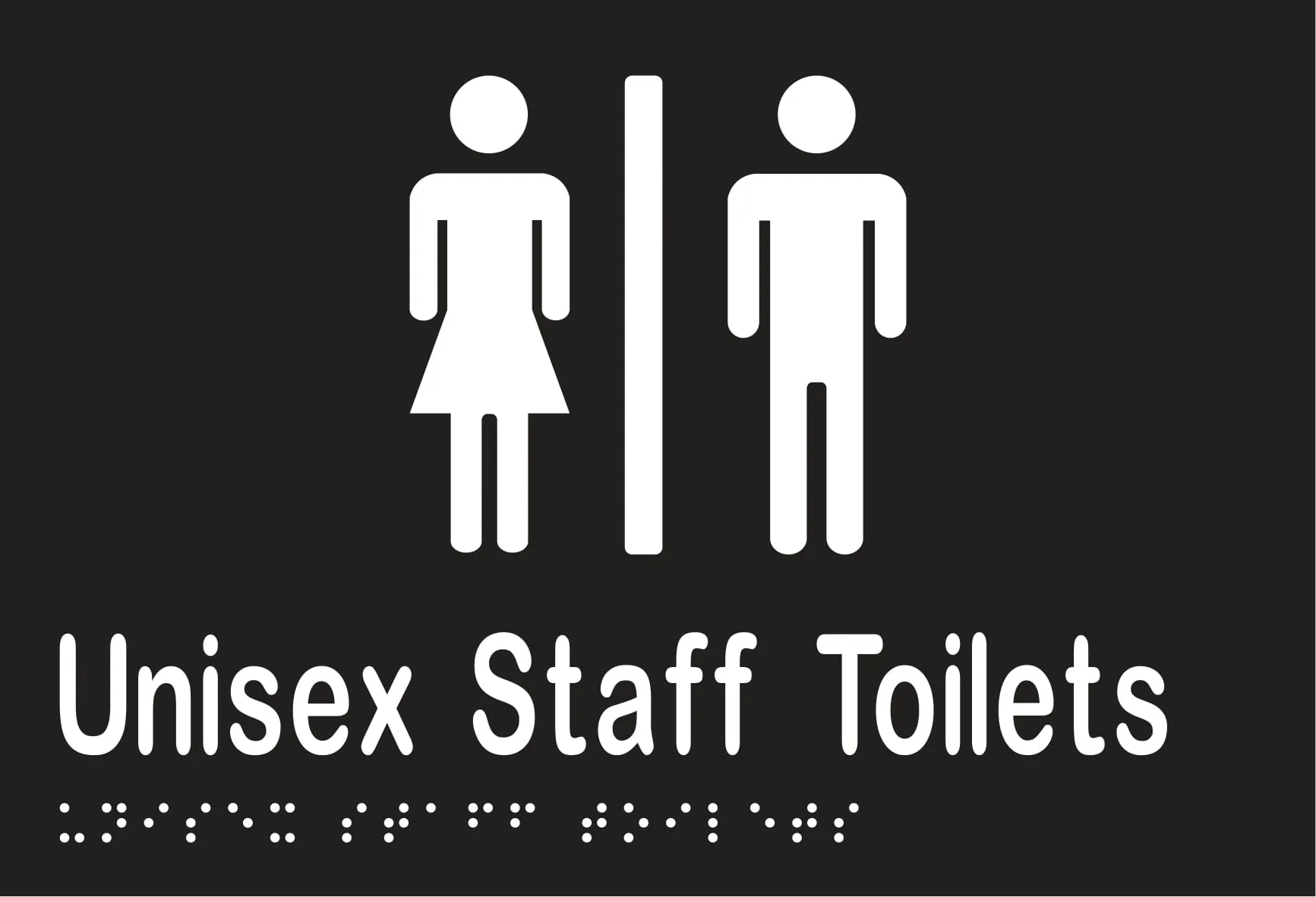 Unisex Staff Toilets Divided Braille 220mmW x 150mmH - Image 2