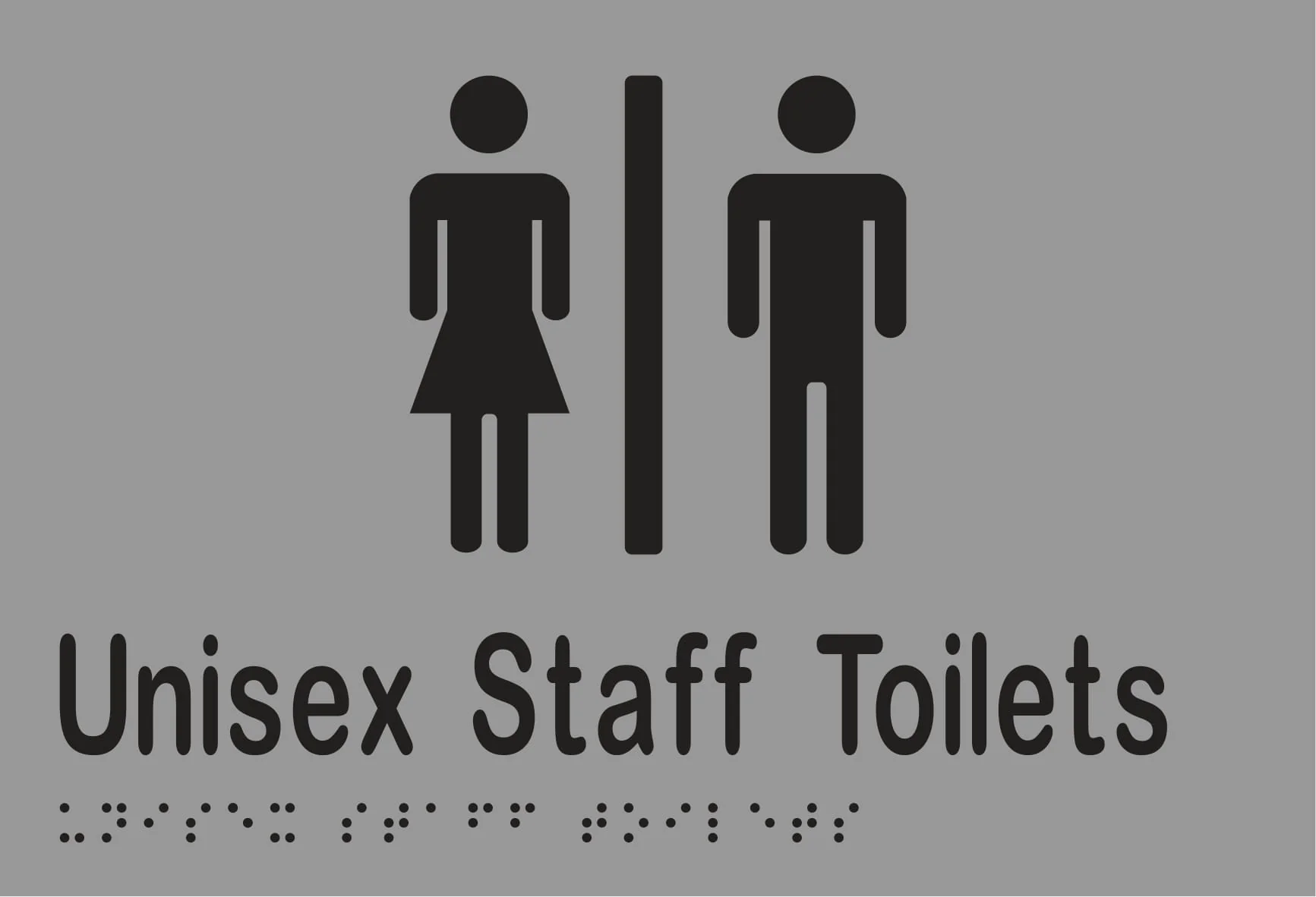 Unisex Staff Toilets Divided Braille 220mmW x 150mmH - Image 3