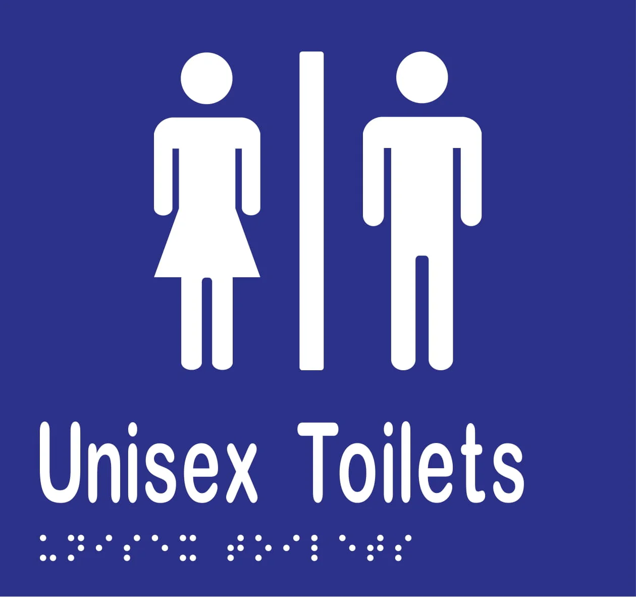 Unisex Toilets Divided Braille 160mmW x 150mmH - Image 2