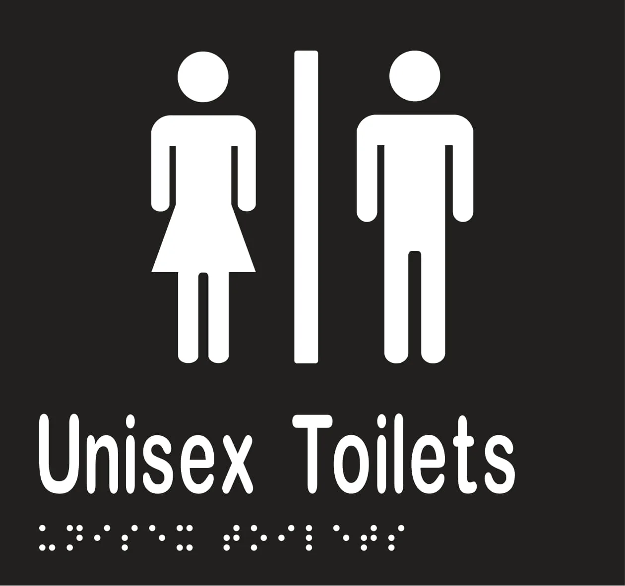 Unisex Toilets Divided Braille 160mmW x 150mmH - Image 3