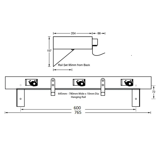 Utility Shelf with Holders, Hooks & Rail in Satin Stainless Steel - Image 2