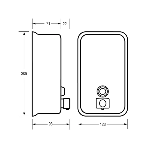 Vertical Button Pump Soap Dispenser in Satin Stainless Steel - Image 2
