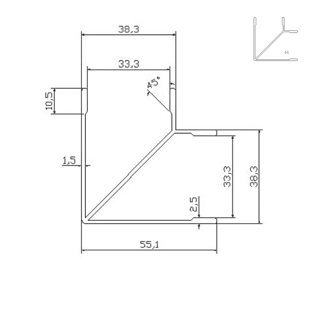 WACH Series Corner Channel to suit 13mm/18mm/33mm Board - Image 3