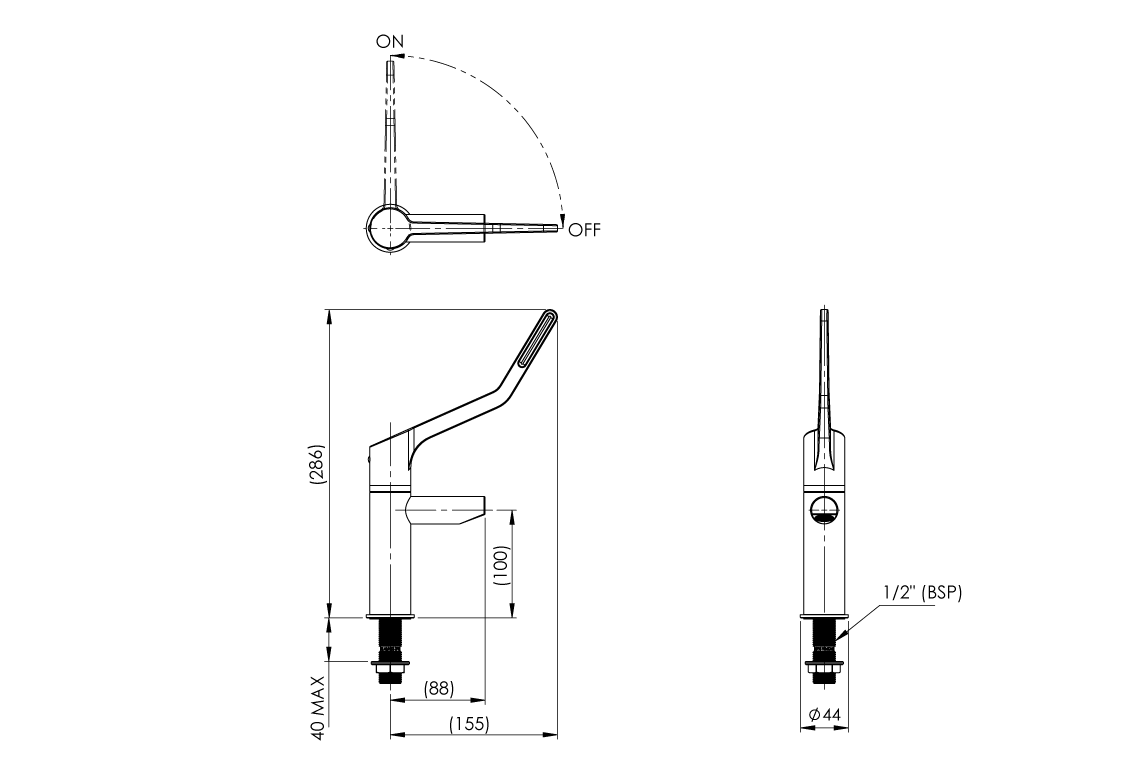 Wellbeing Leva 150mm Pillar Tap - Image 2