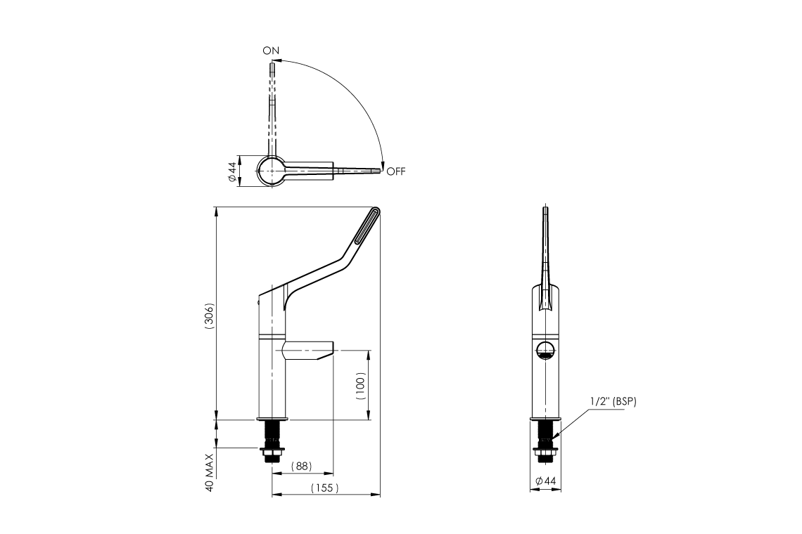 Wellbeing Leva 150mm Pillar Tap – Jumper Valve - Image 2