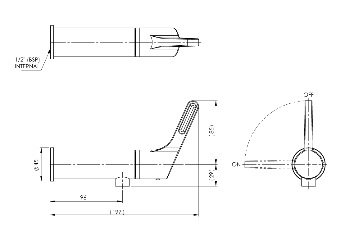Wellbeing Leva 80mm Bib Tap – 15mm Female - Image 2