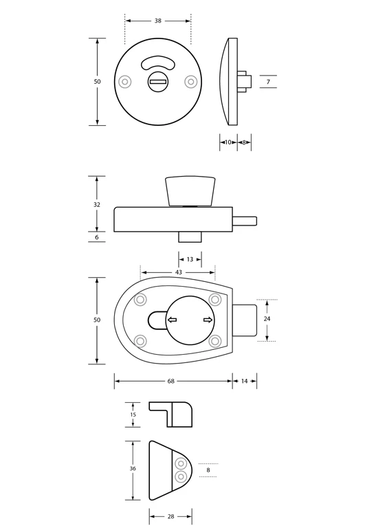 Xcel Slide Lock and Indicator Set - Concealed Fix - Image 2