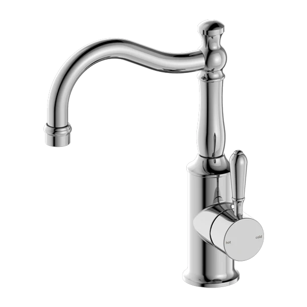 York Basin Mixer Hook Spout With Metal Lever - Image 6