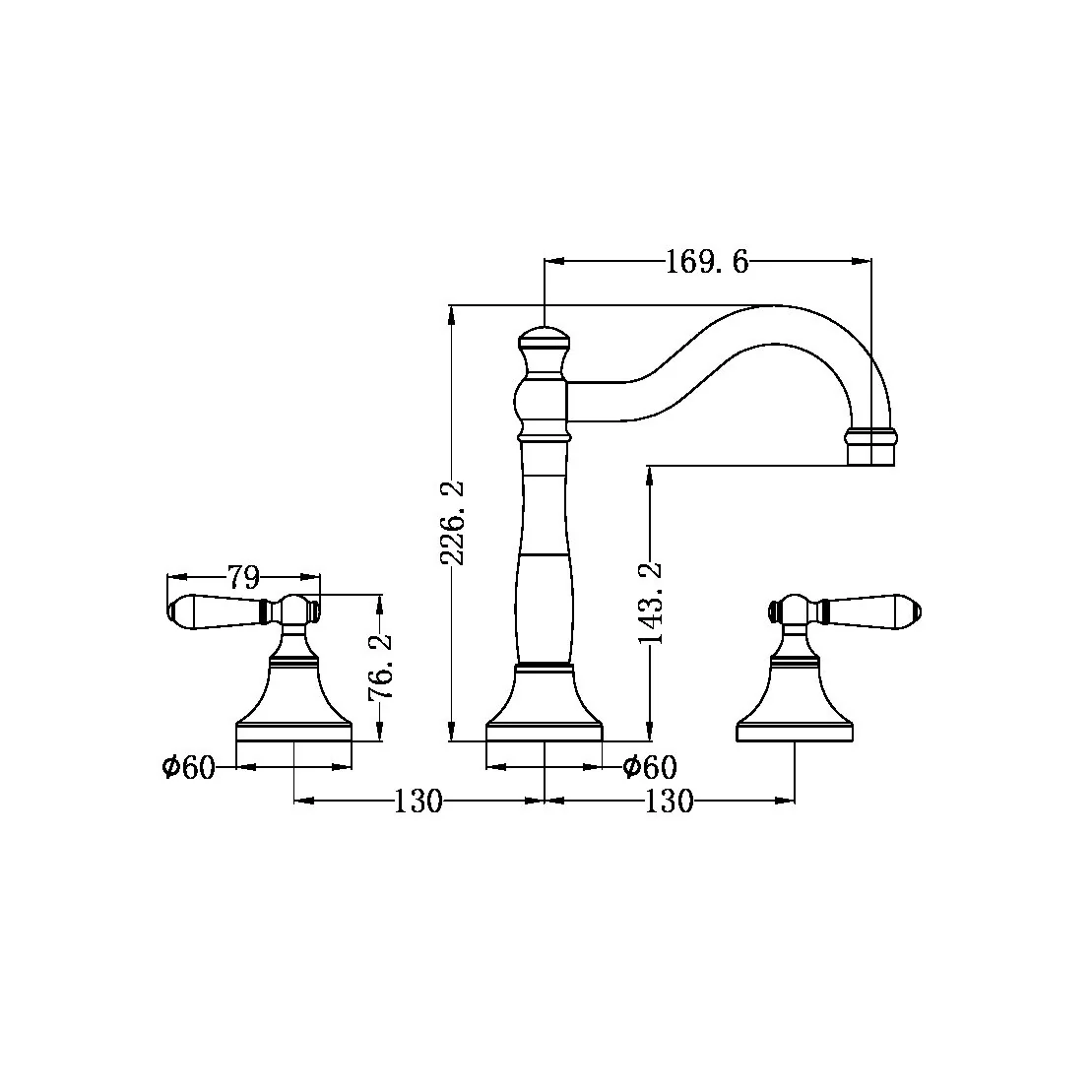 York Basin Set with Metal Lever - Image 4