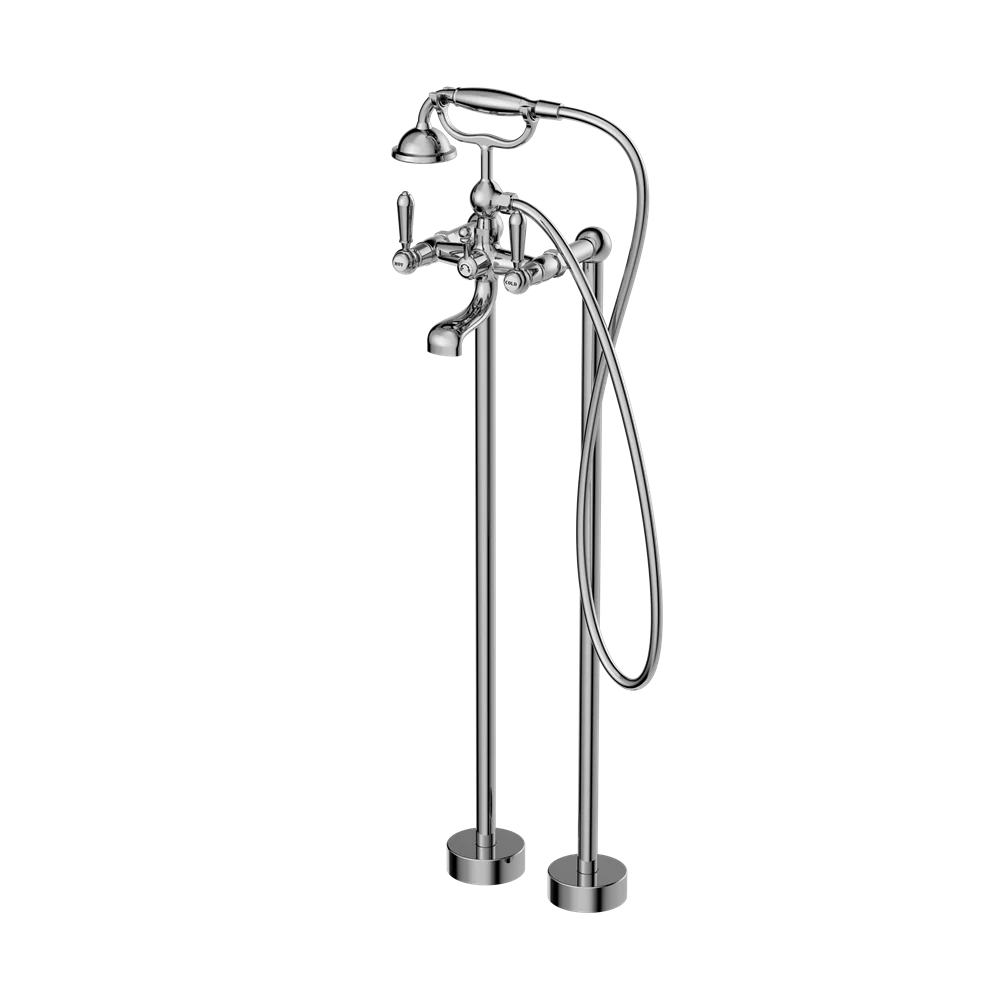 York Freestanding Bath Mixer with Metal Hand Shower - Image 2