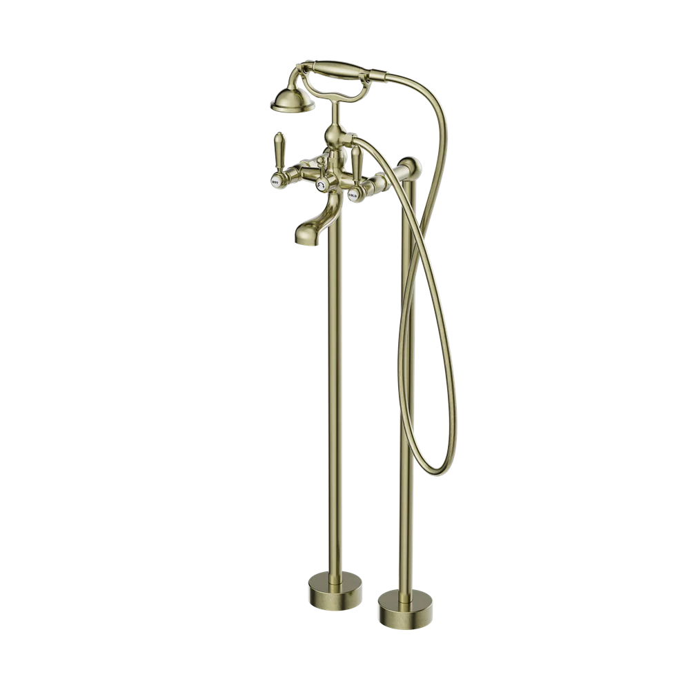 York Freestanding Bath Mixer with Metal Hand Shower - Image 3