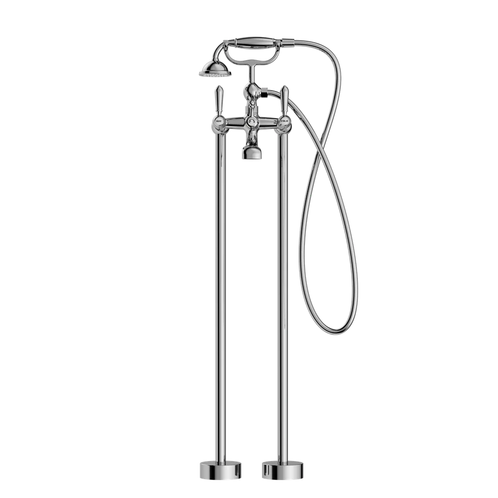 York Freestanding Bath Mixer with Metal Hand Shower - Image 6