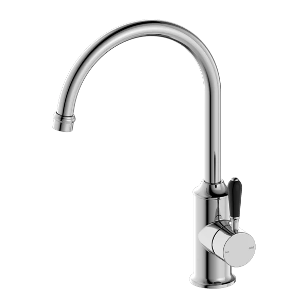 York Kitchen Mixer Gooseneck Black Porcelain Lever - Image 3