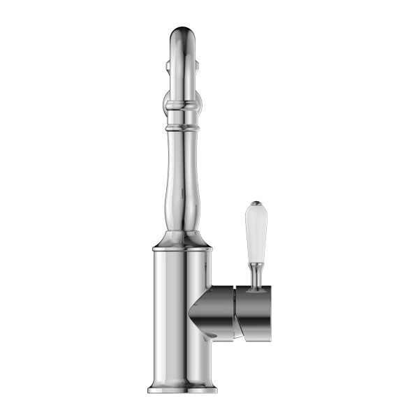 York Kitchen Mixer Hook Spout With White Porcelain Lever - Image 2
