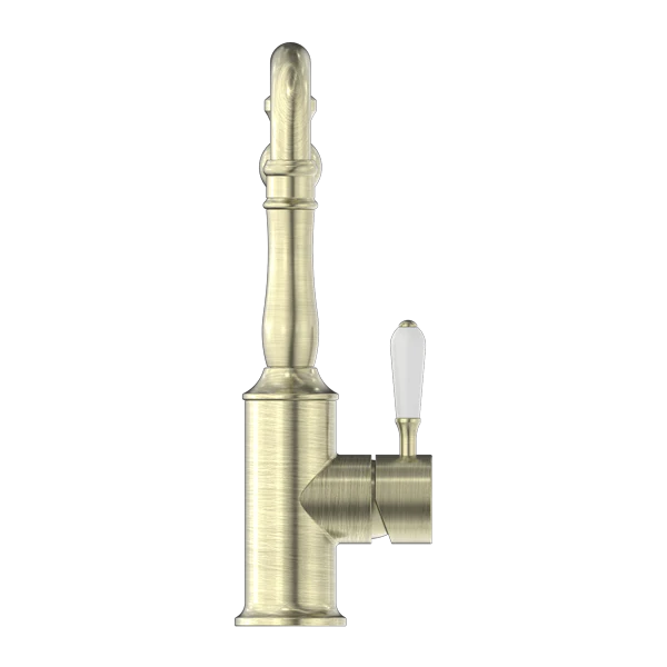 York Kitchen Mixer Hook Spout With White Porcelain Lever - Image 8