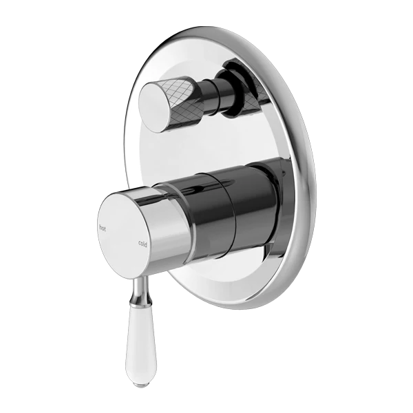 York Shower Mixer With Divertor With Porcelain Lever - Image 7