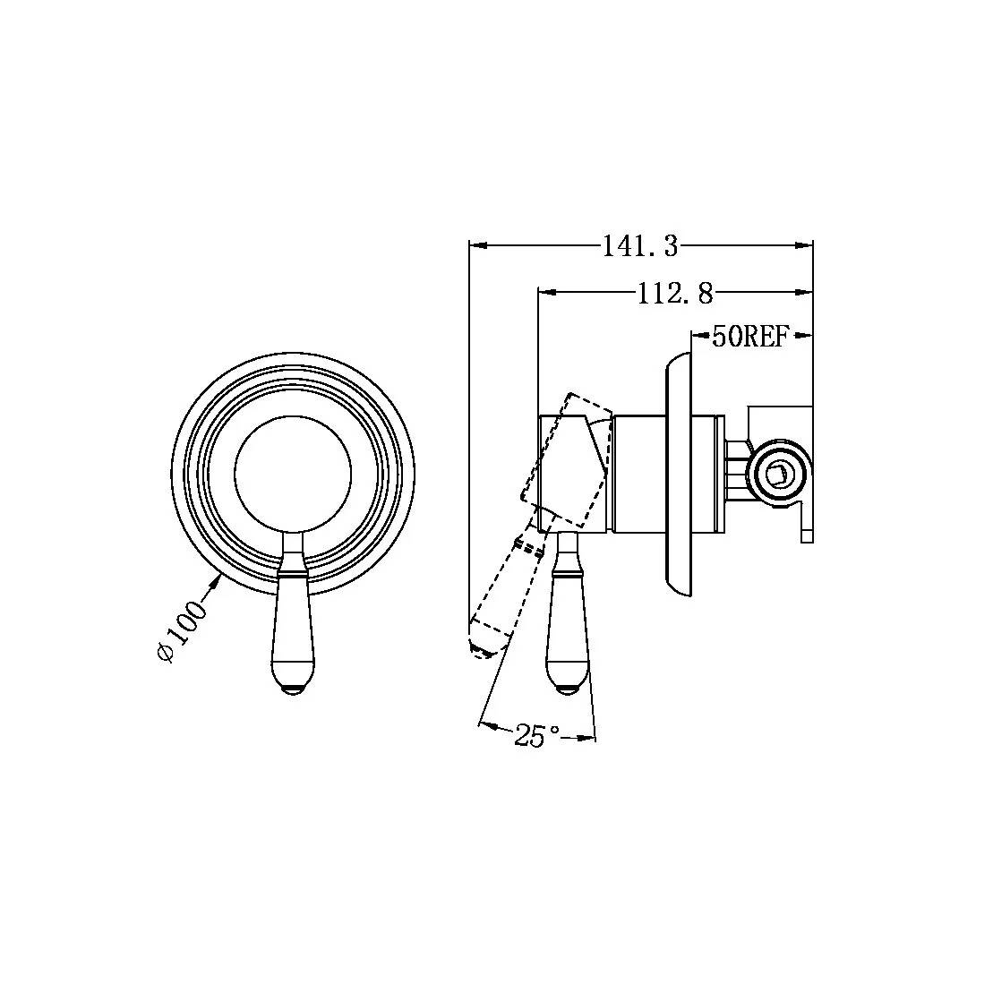 York Shower Mixer With Porcelain Lever - Image 4